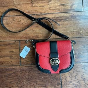 NWT Coach Georgie Saddle Bag In Signature Canvas